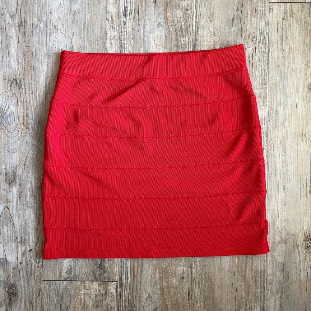 H&M Divide Red Mini Skirt Size 10